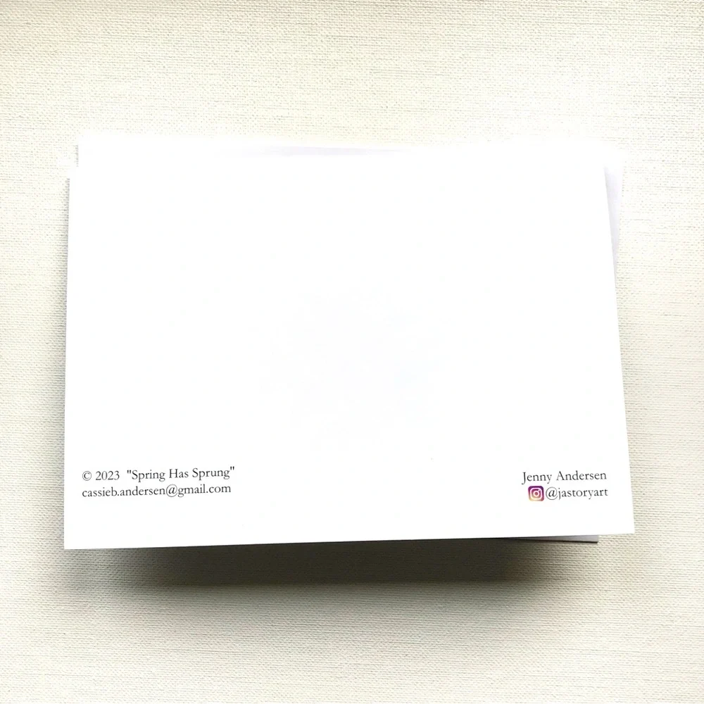 Spring Has Sprung Blank Inside Note Card Greeting - Picture 2 of 8